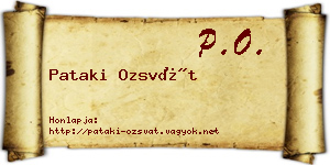 Pataki Ozsvát névjegykártya